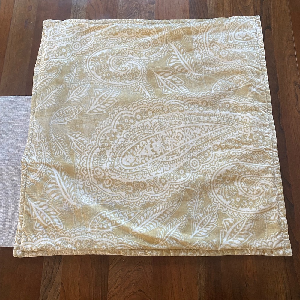 Pottery Barn Paisley pillow covers, color yellow.